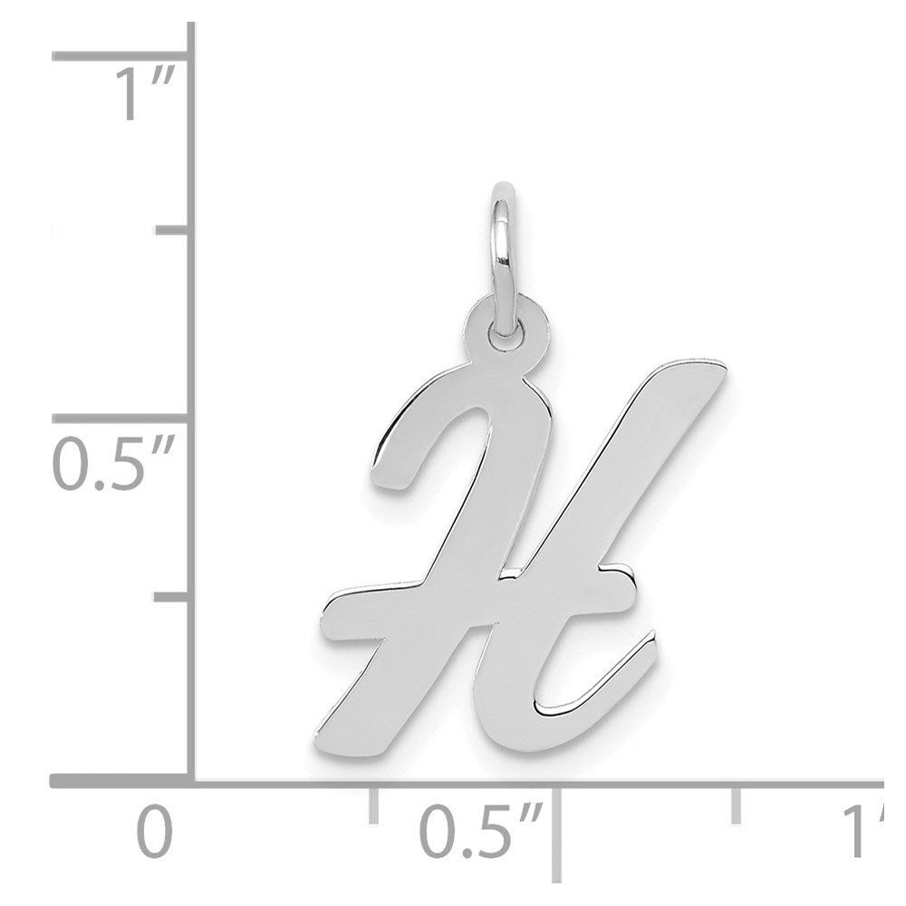 FJC Finejewelers 14 kt White Gold Medium Script Letter H Initial Charm