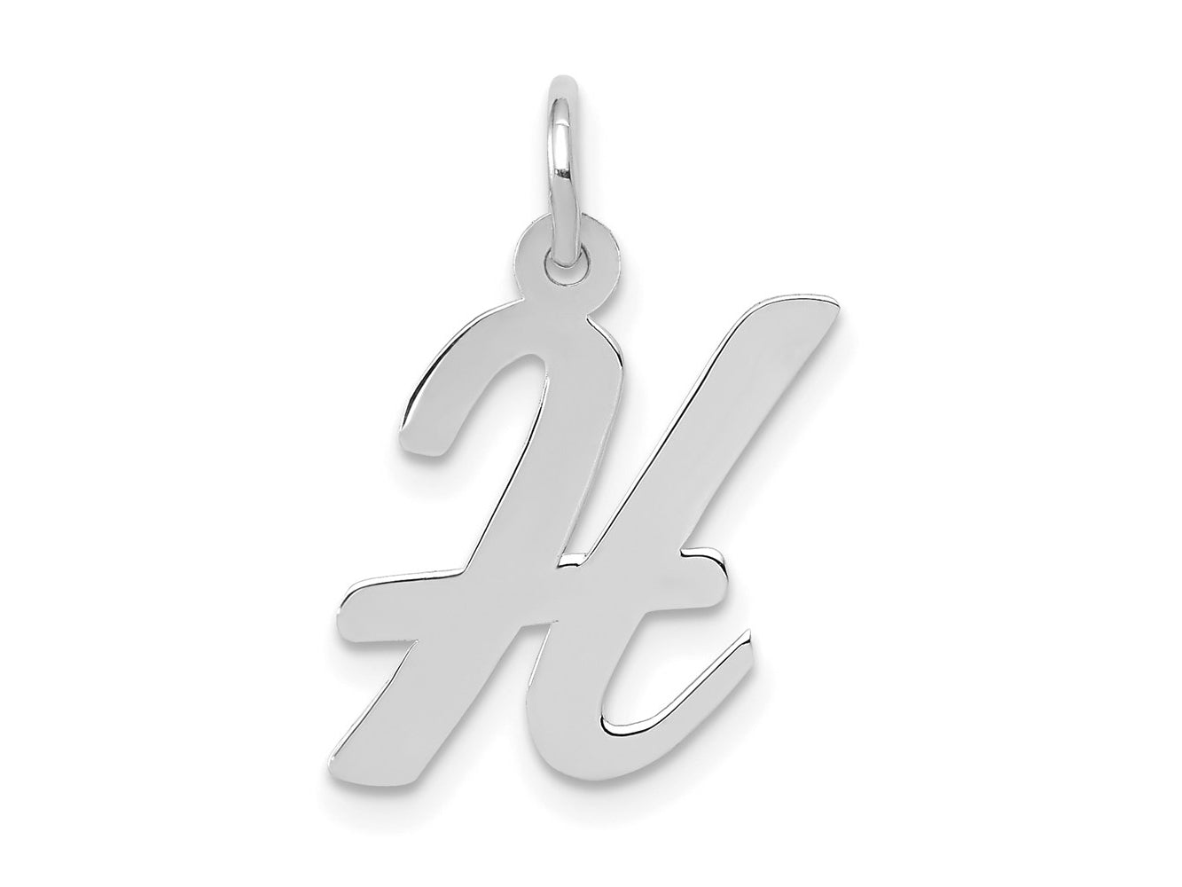 FJC Finejewelers 14 kt White Gold Medium Script Letter H Initial Charm