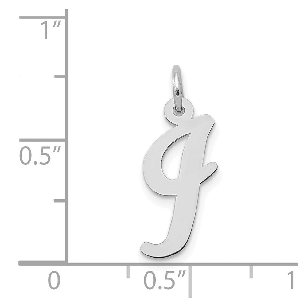 FJC Finejewelers 14 kt White Gold Medium Script Letter I Initial Charm