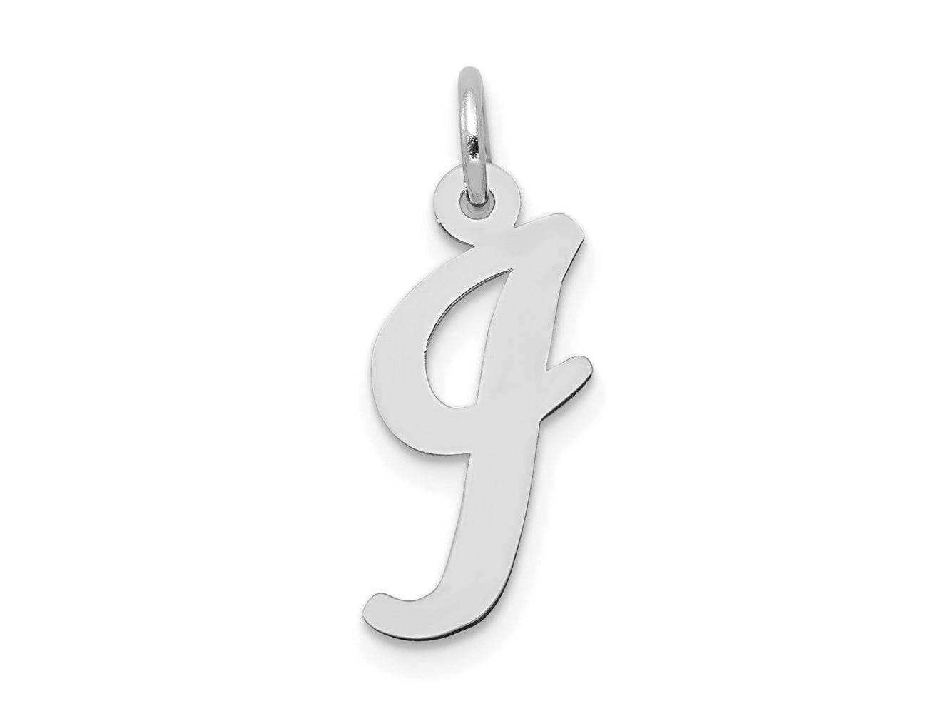 FJC Finejewelers 14 kt White Gold Medium Script Letter I Initial Charm