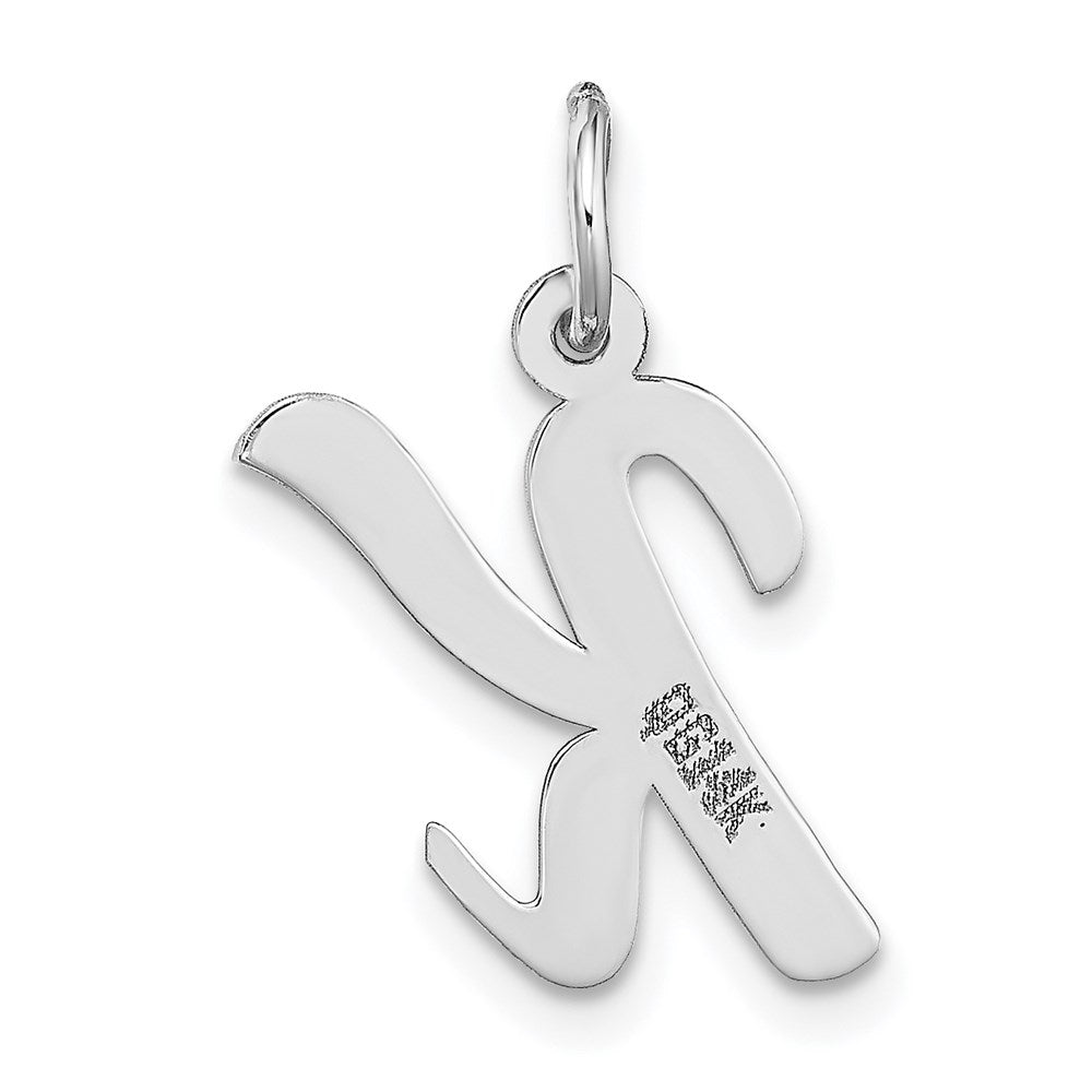 FJC Finejewelers 14 kt White Gold Medium Script Letter K Initial Charm