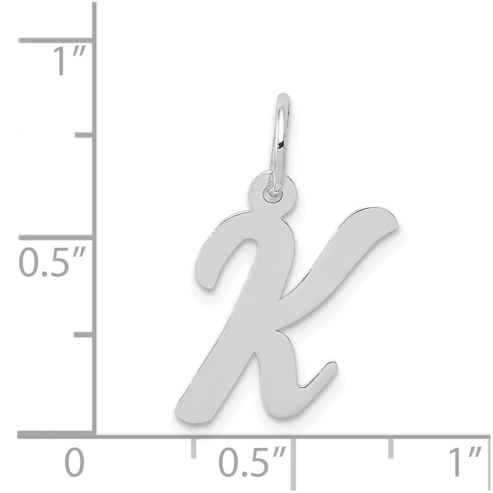 FJC Finejewelers 14 kt White Gold Medium Script Letter K Initial Charm