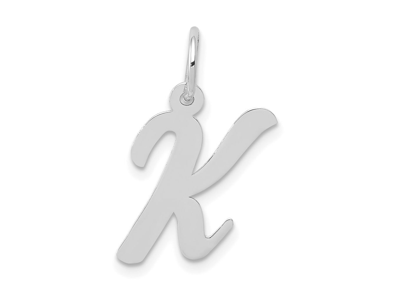 FJC Finejewelers 14 kt White Gold Medium Script Letter K Initial Charm