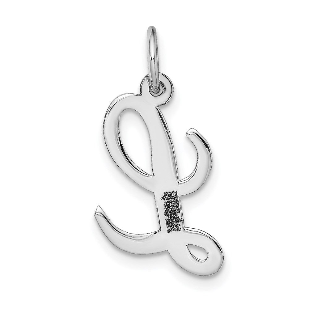 FJC Finejewelers 14 kt White Gold Medium Script Letter L Initial Charm