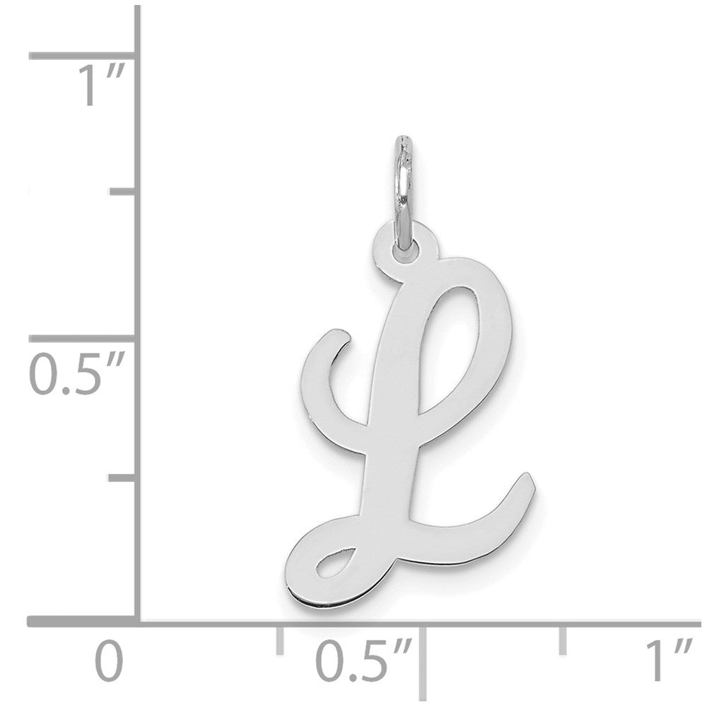FJC Finejewelers 14 kt White Gold Medium Script Letter L Initial Charm