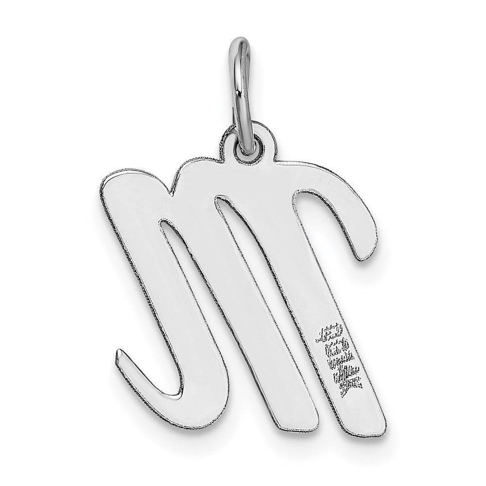 FJC Finejewelers 14 kt White Gold Medium Script Letter M Initial Charm