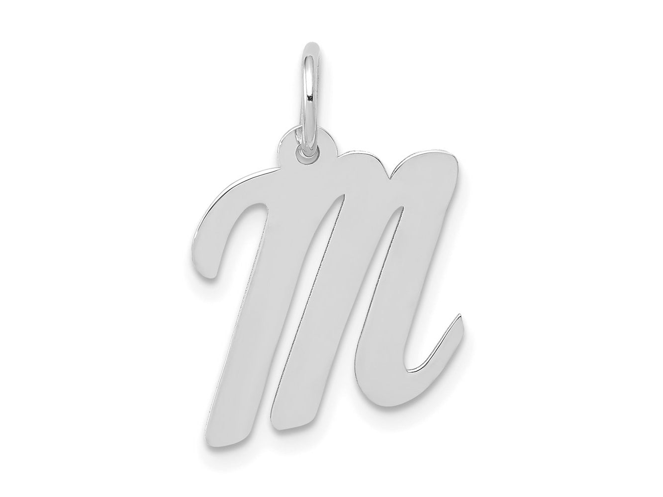 FJC Finejewelers 14 kt White Gold Medium Script Letter M Initial Charm