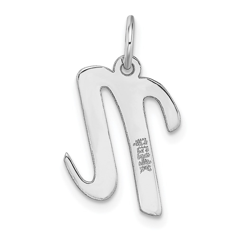 FJC Finejewelers 14 kt White Gold Medium Script Letter N Initial Charm