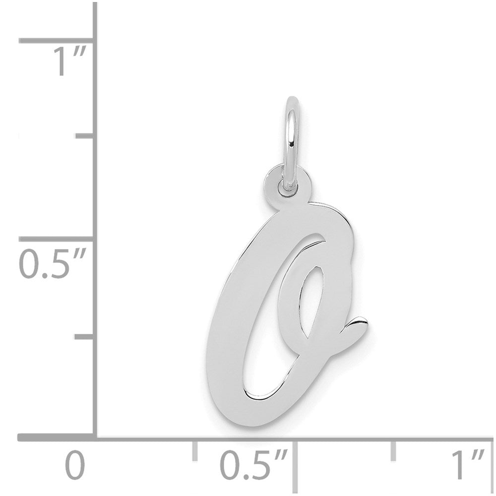 FJC Finejewelers 14 kt White Gold Medium Script Letter O Initial Charm