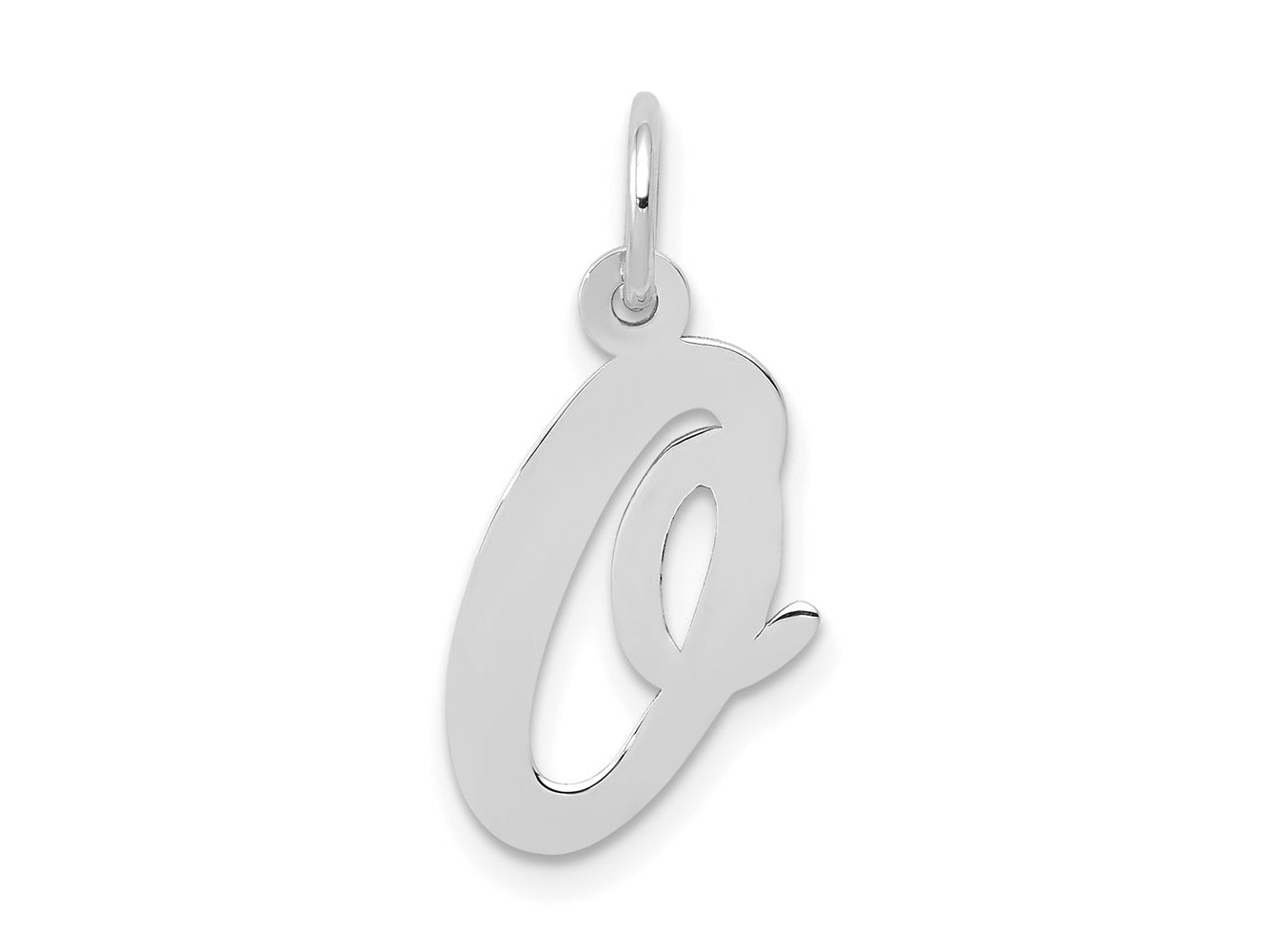 FJC Finejewelers 14 kt White Gold Medium Script Letter O Initial Charm