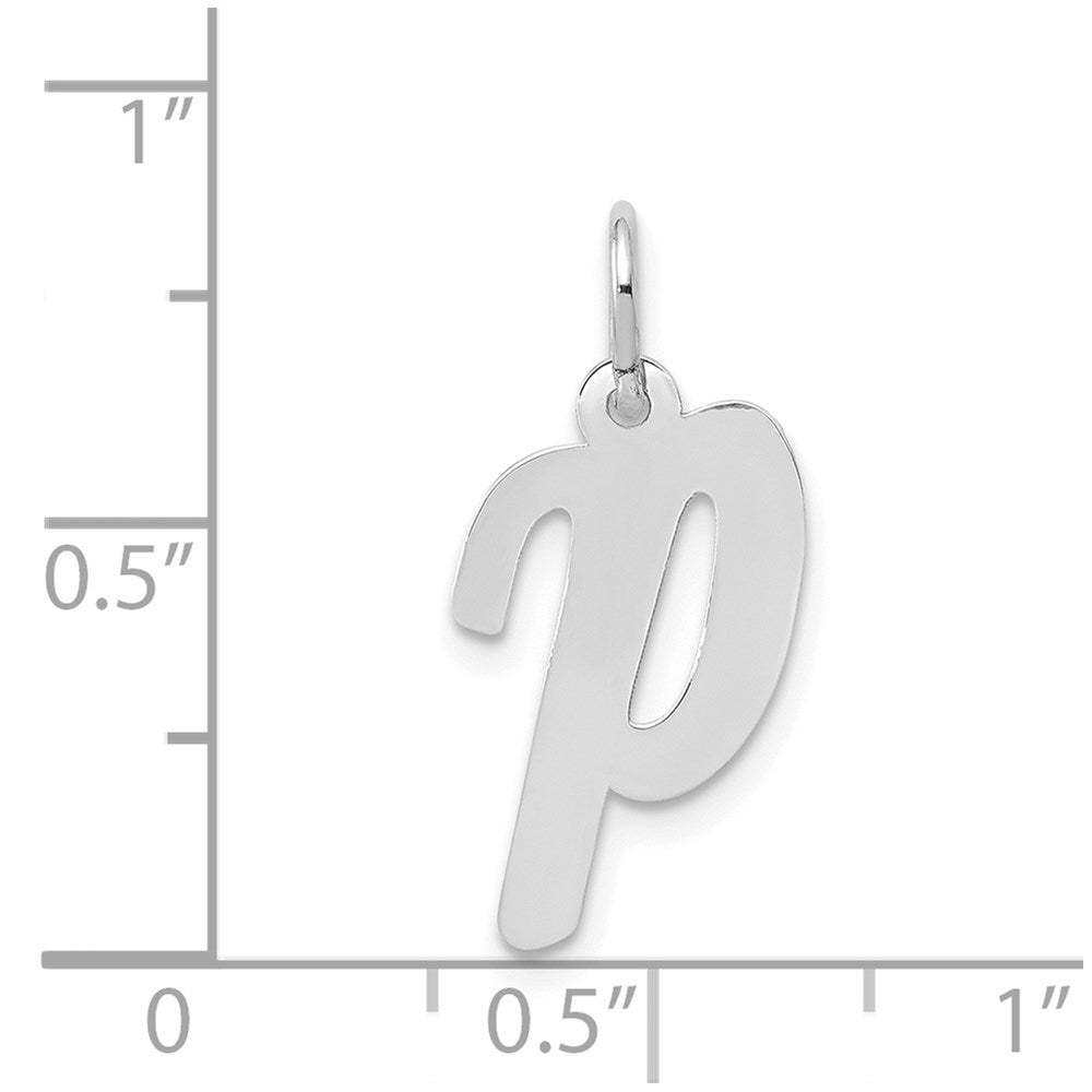 FJC Finejewelers 14 kt White Gold Medium Script Letter P Initial Charm