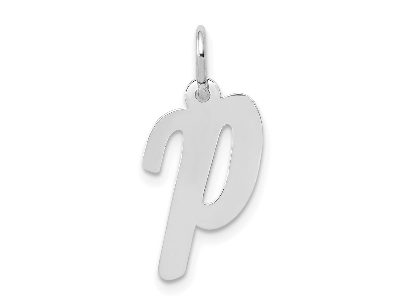 FJC Finejewelers 14 kt White Gold Medium Script Letter P Initial Charm