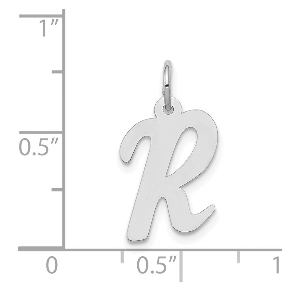 FJC Finejewelers 14 kt White Gold Medium Script Letter R Initial Charm