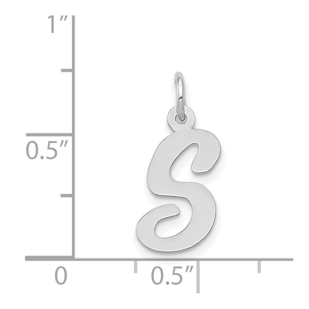 FJC Finejewelers 14 kt White Gold Medium Script Letter S Initial Charm