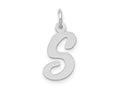 FJC Finejewelers 14 kt White Gold Medium Script Letter S Initial Charm