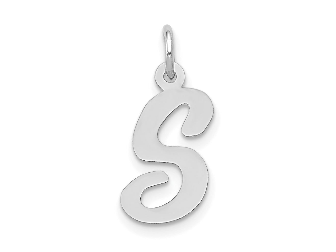 FJC Finejewelers 14 kt White Gold Medium Script Letter S Initial Charm