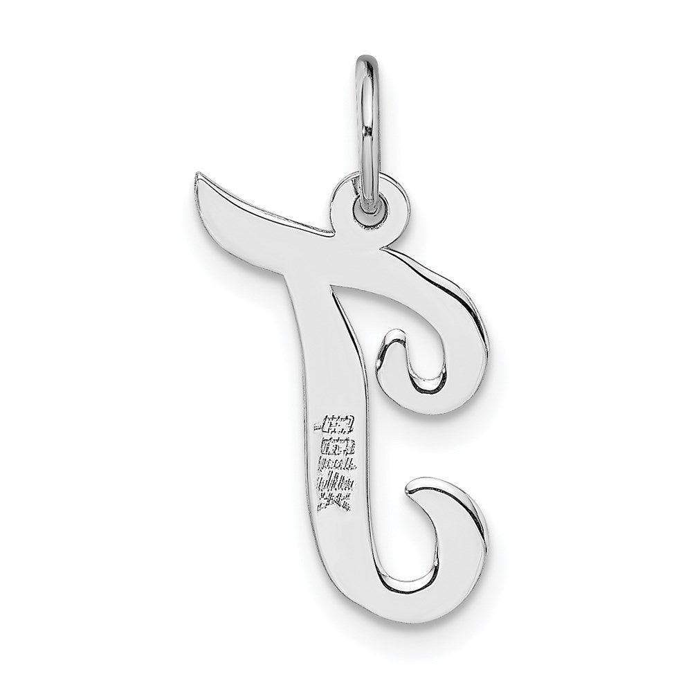 FJC Finejewelers 14 kt White Gold Medium Script Letter T Initial Charm