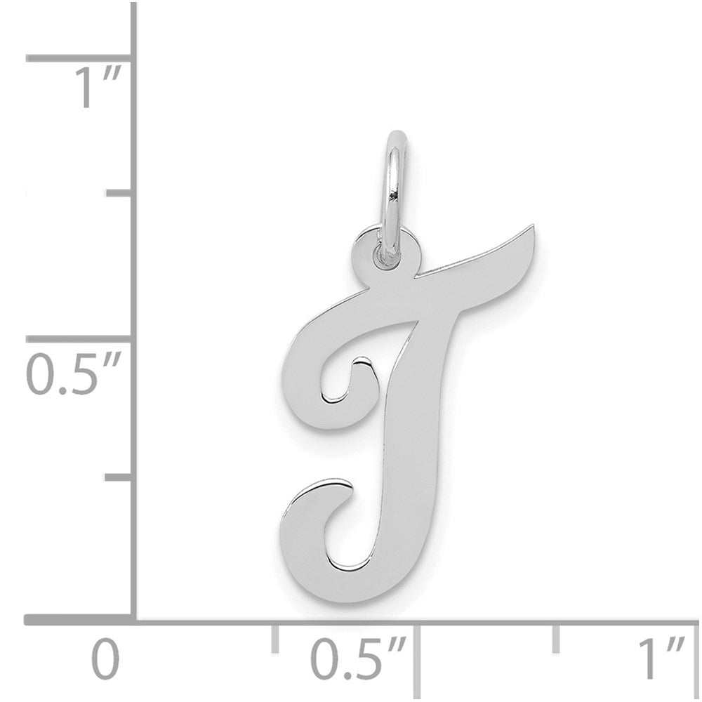 FJC Finejewelers 14 kt White Gold Medium Script Letter T Initial Charm
