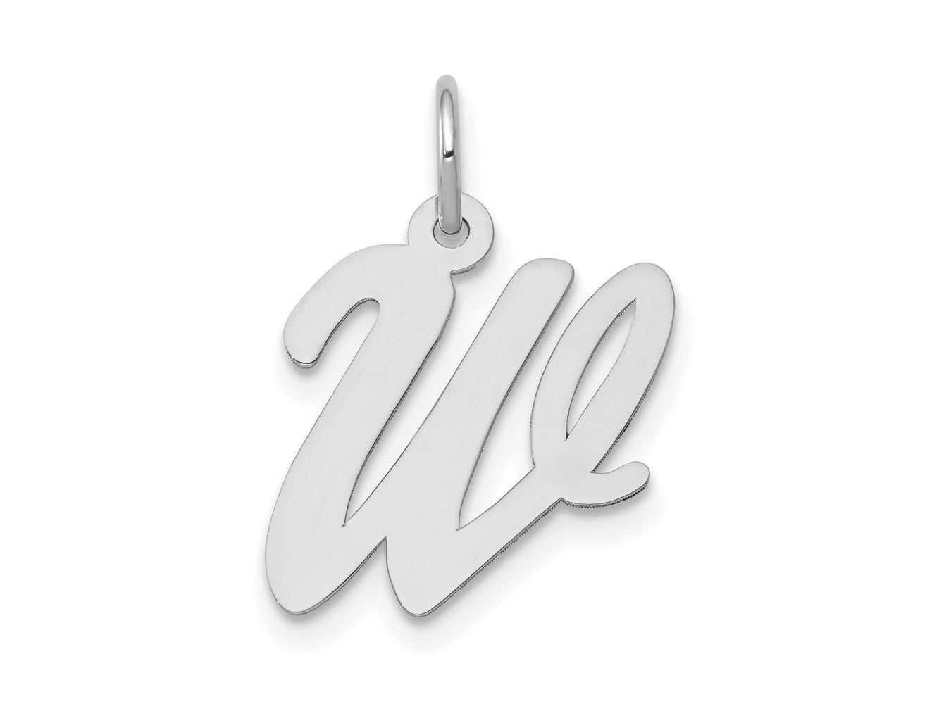FJC Finejewelers 14 kt White Gold Medium Script Letter W Initial Charm