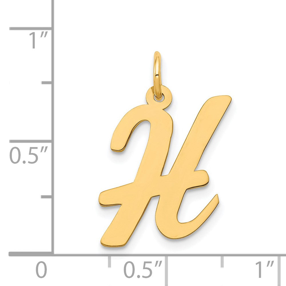 FJC Finejewelers 14 kt Yellow Gold Large Script Letter H Initial Charm