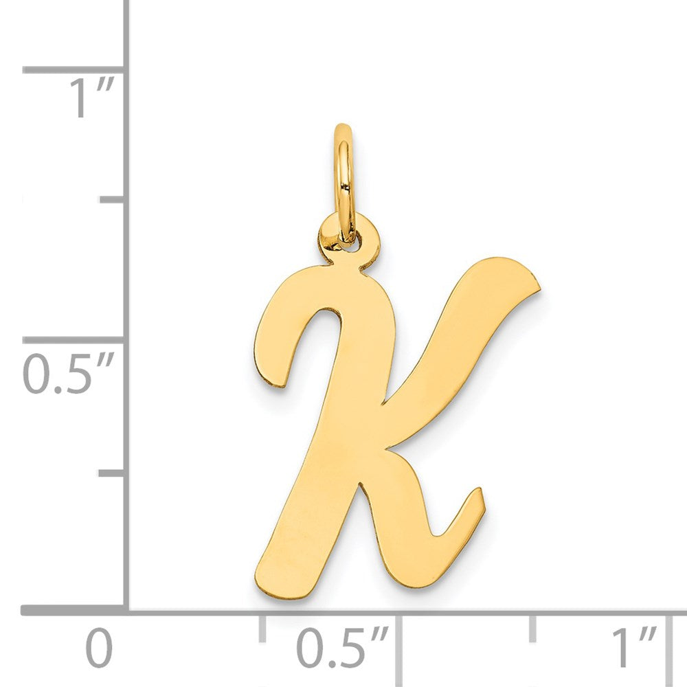 FJC Finejewelers 14 kt Yellow Gold Large Script Letter K Initial Charm
