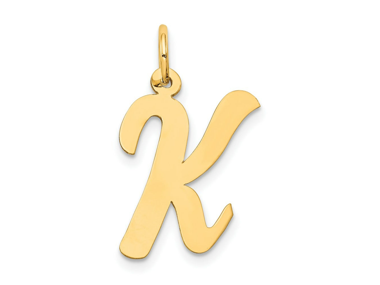 FJC Finejewelers 14 kt Yellow Gold Large Script Letter K Initial Charm