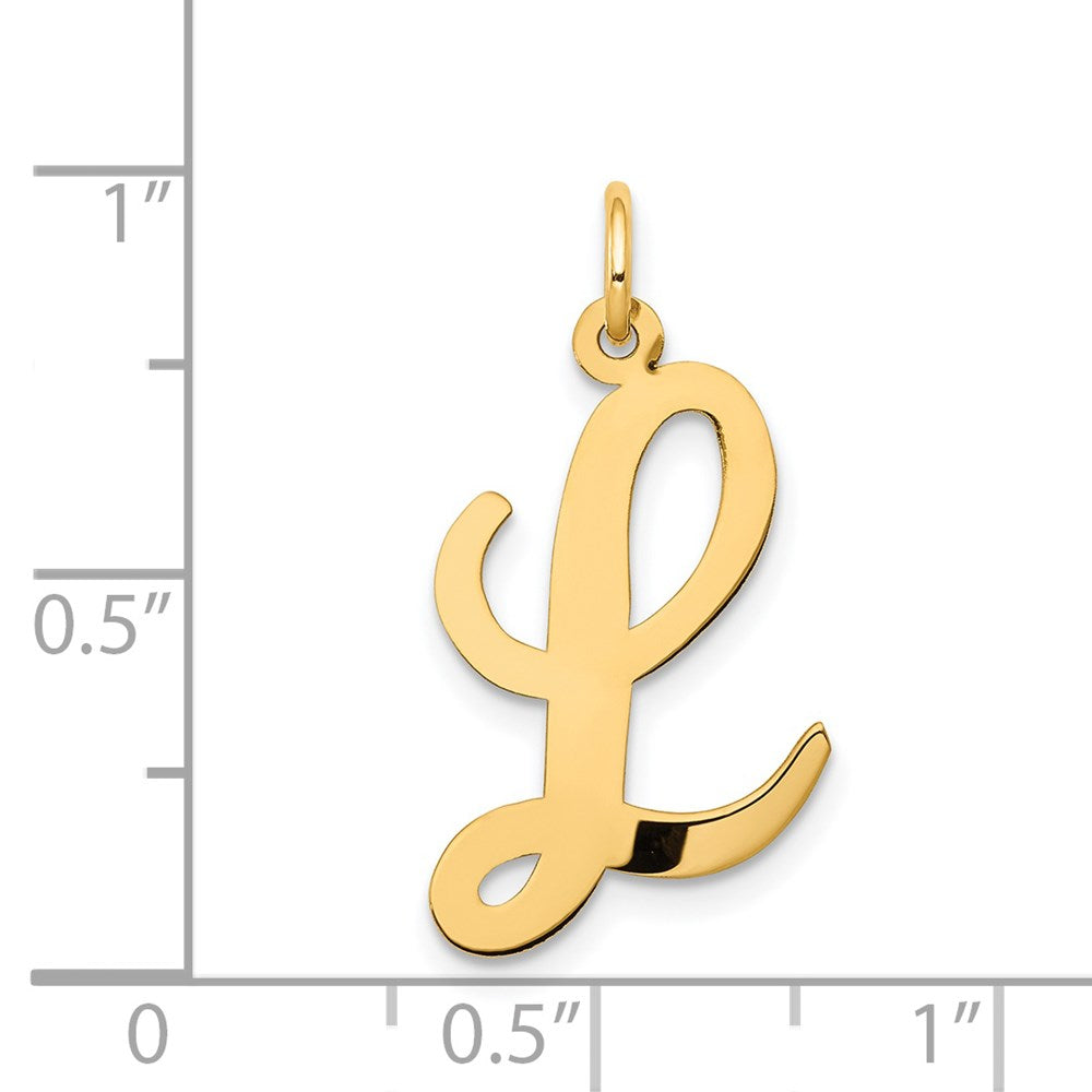FJC Finejewelers 14 kt Yellow Gold Large Script Letter L Initial Charm
