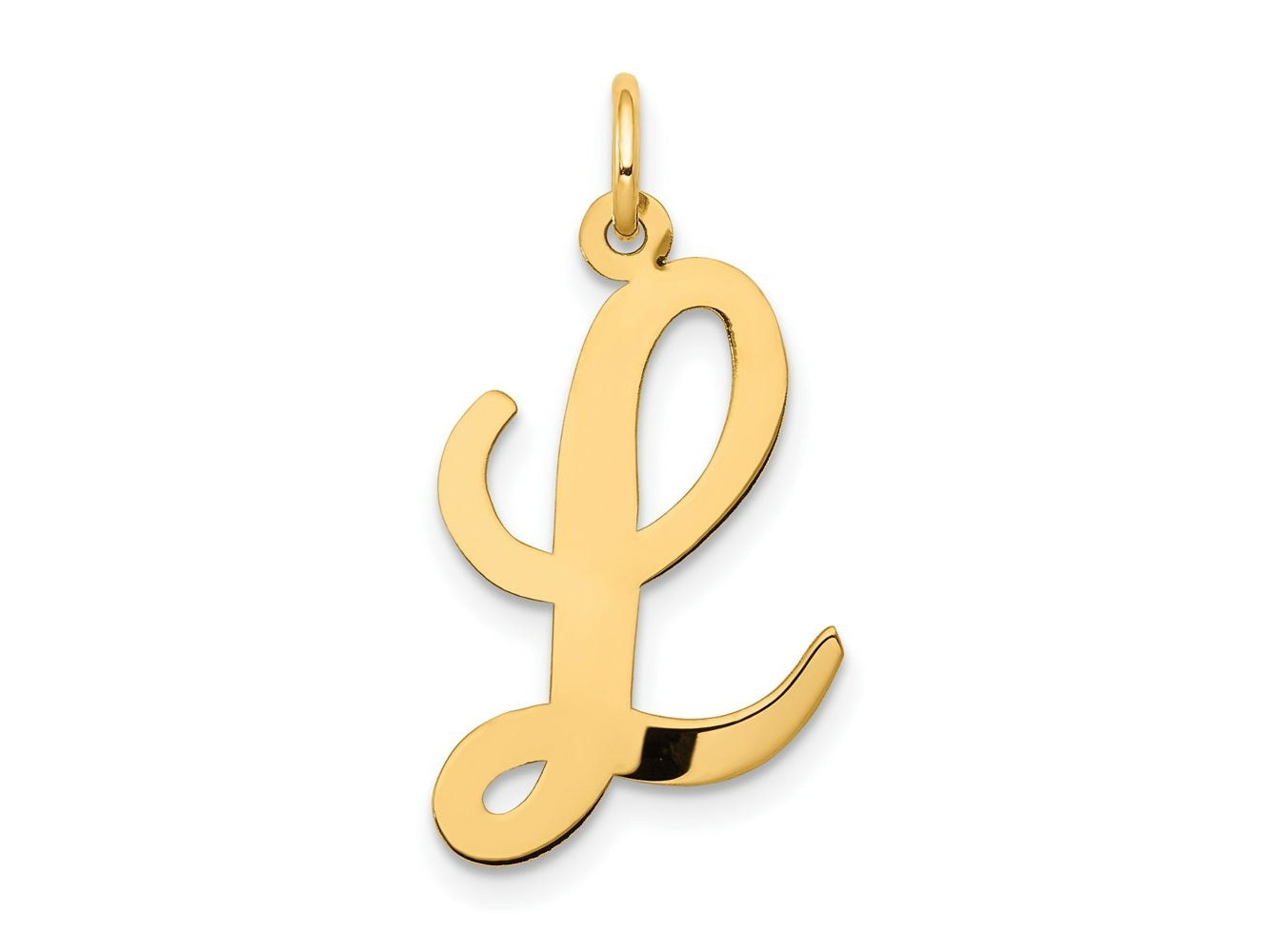 FJC Finejewelers 14 kt Yellow Gold Large Script Letter L Initial Charm