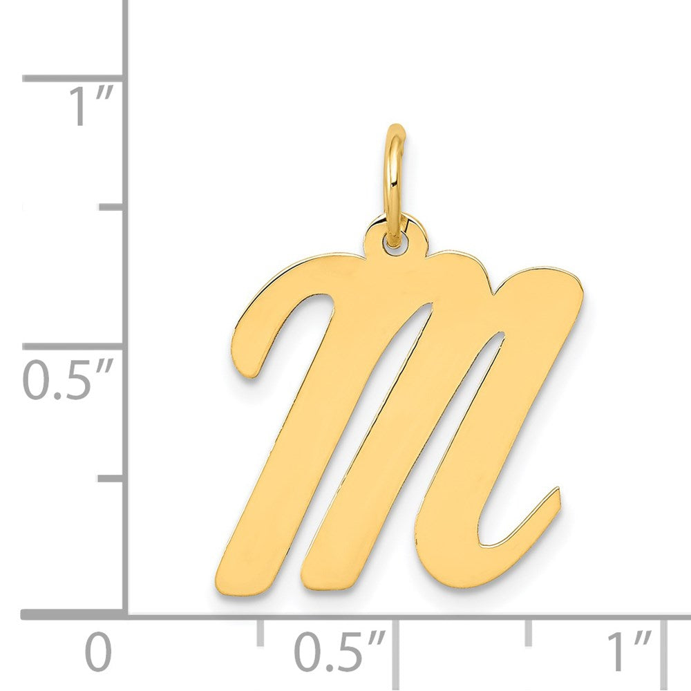 FJC Finejewelers 14 kt Yellow Gold Large Script Letter M Initial Charm