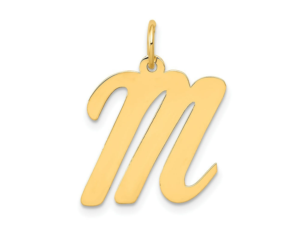 FJC Finejewelers 14 kt Yellow Gold Large Script Letter M Initial Charm