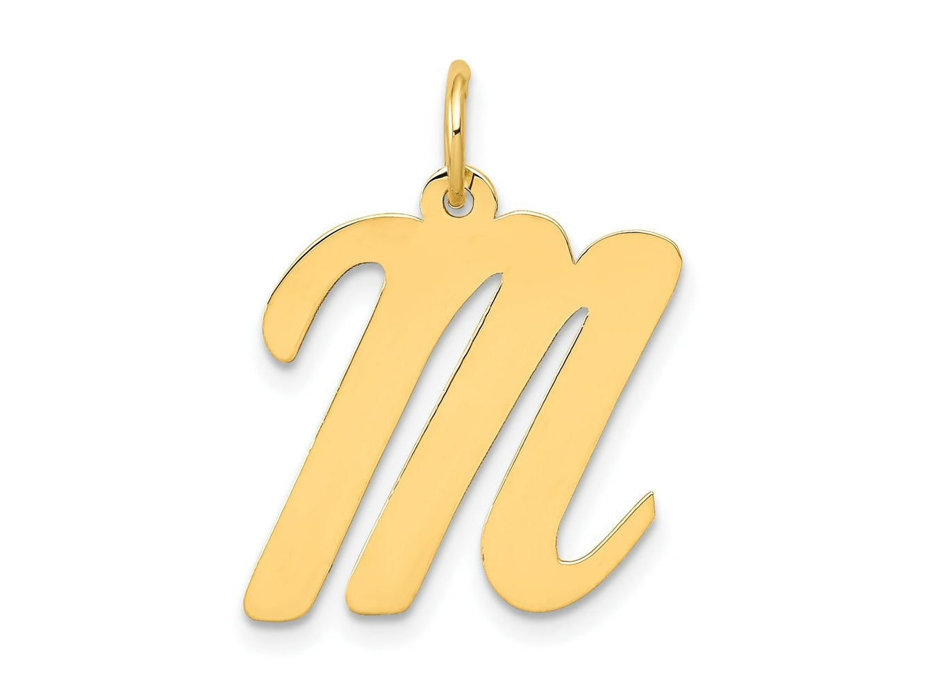 FJC Finejewelers 14 kt Yellow Gold Large Script Letter M Initial Charm