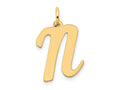 FJC Finejewelers 14 kt Yellow Gold Large Script Letter N Initial Charm