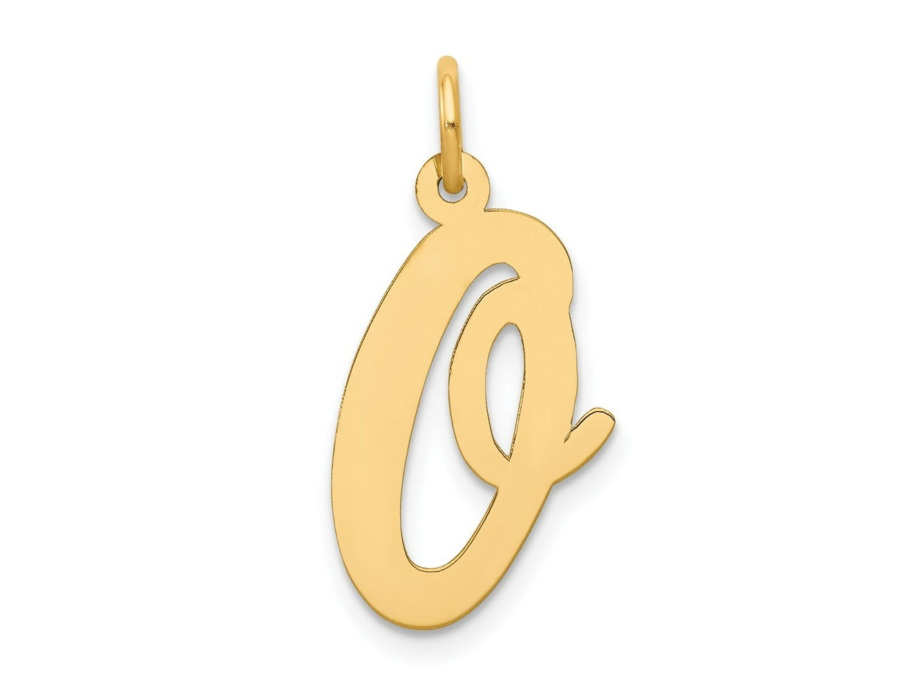 FJC Finejewelers 14 kt Yellow Gold Large Script Letter O Initial Charm