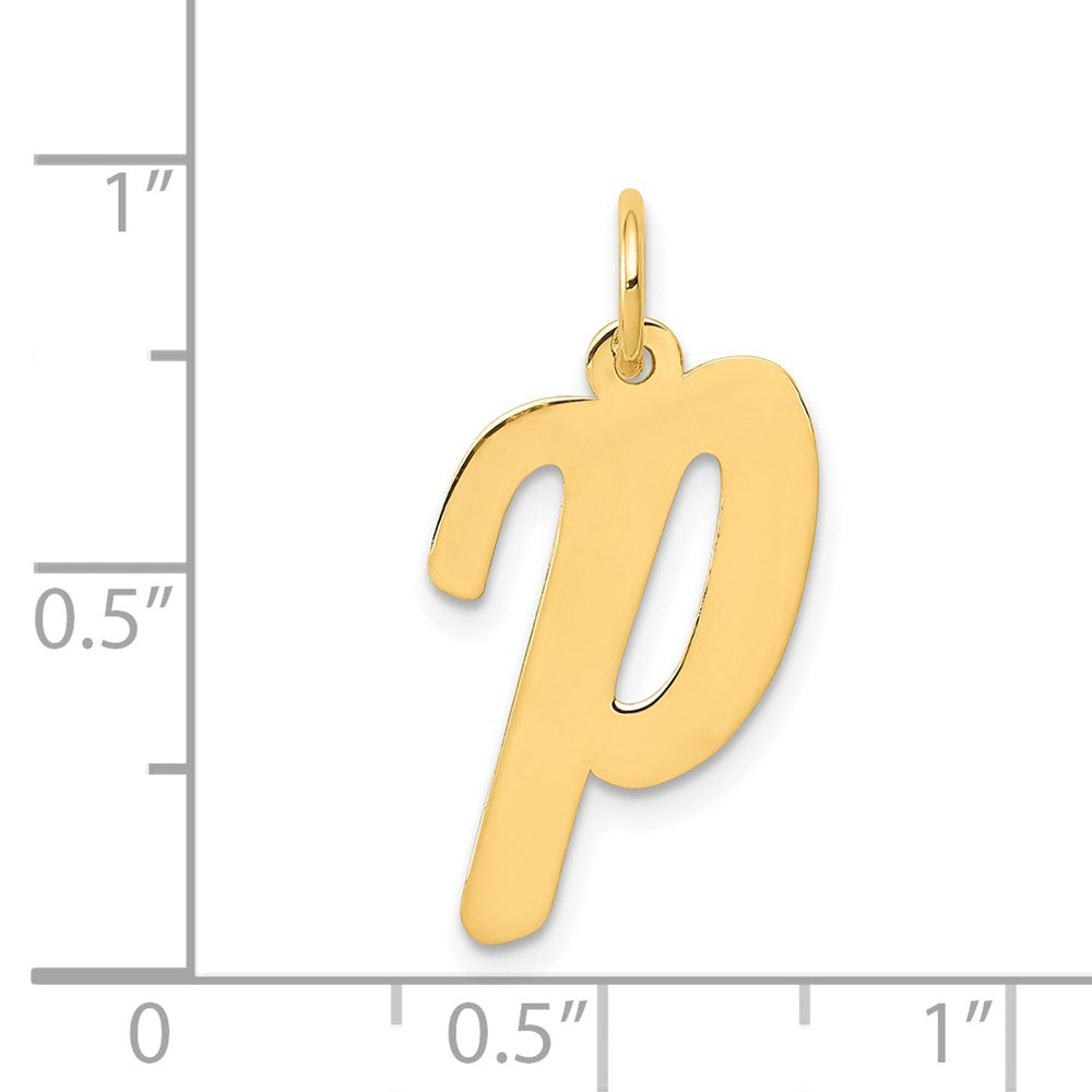FJC Finejewelers 14 kt Yellow Gold Large Script Letter P Initial Charm