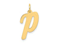 FJC Finejewelers 14 kt Yellow Gold Large Script Letter P Initial Charm