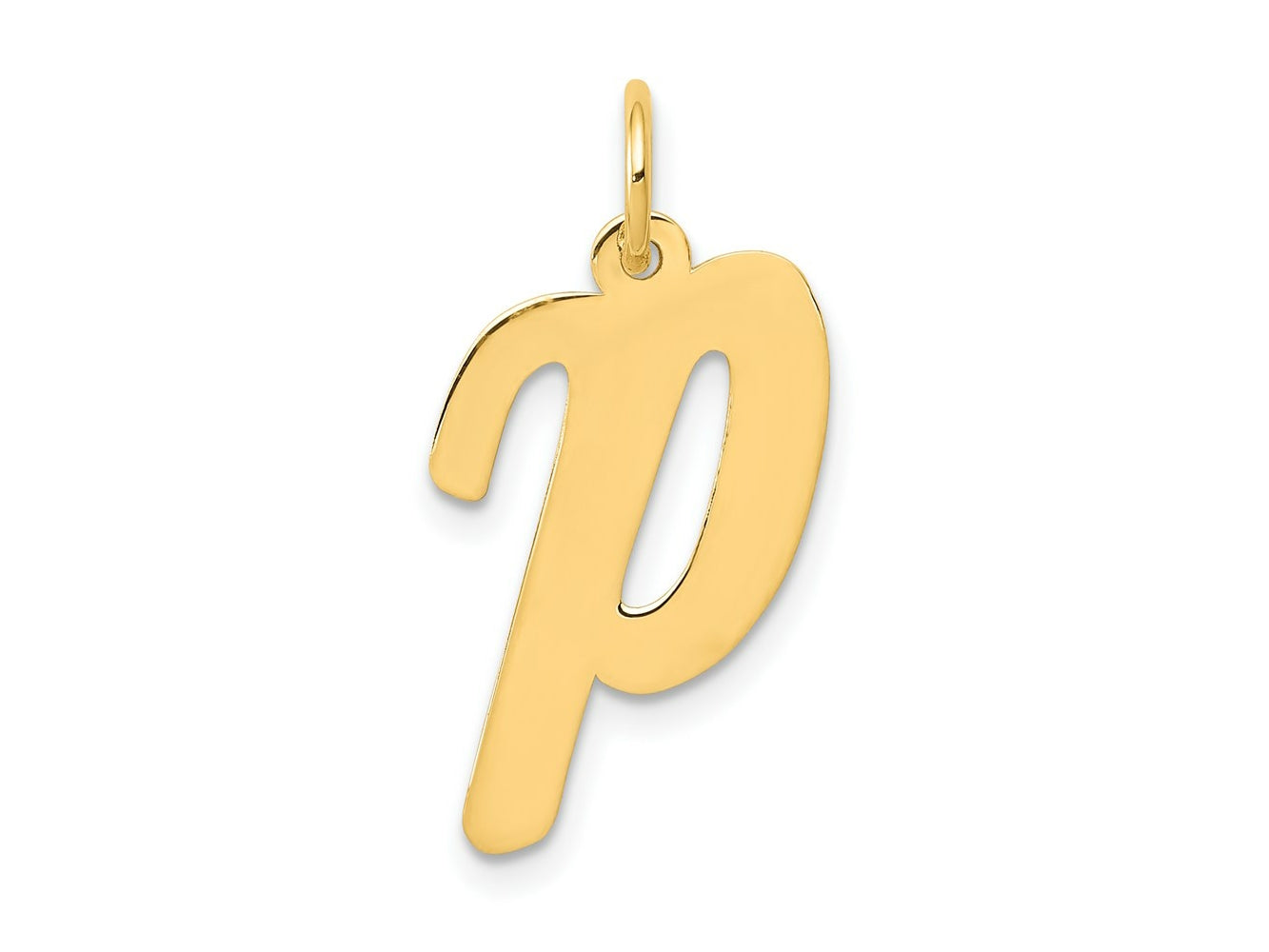 FJC Finejewelers 14 kt Yellow Gold Large Script Letter P Initial Charm