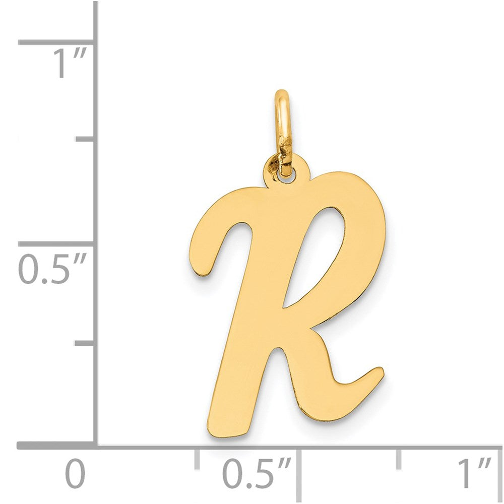 FJC Finejewelers 14 kt Yellow Gold Large Script Letter R Initial Charm