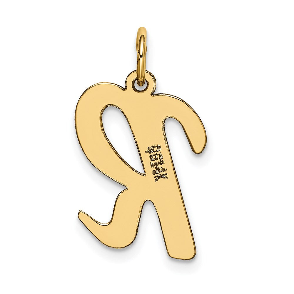 FJC Finejewelers 14 kt Yellow Gold Large Script Letter R Initial Charm