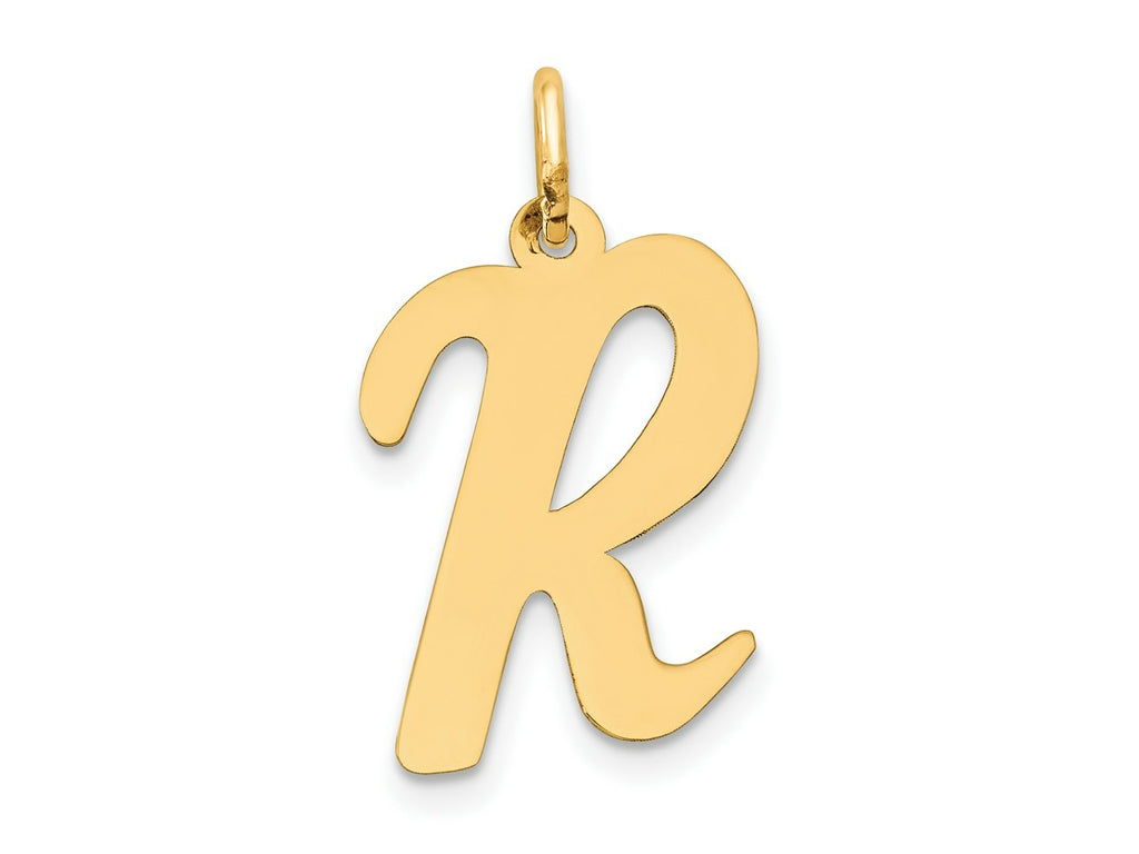 FJC Finejewelers 14 kt Yellow Gold Large Script Letter R Initial Charm