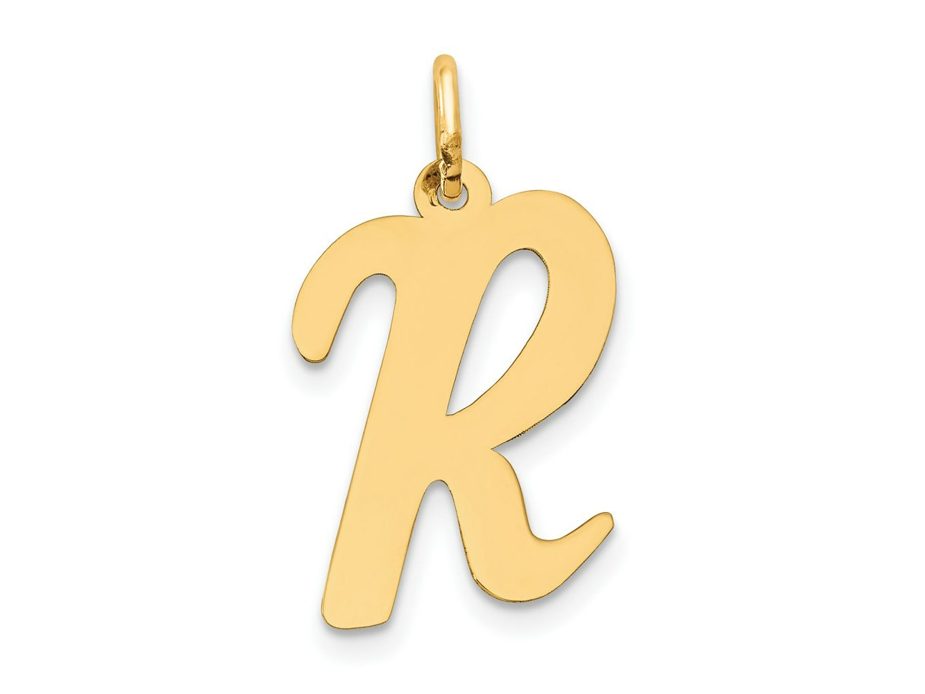 FJC Finejewelers 14 kt Yellow Gold Large Script Letter R Initial Charm