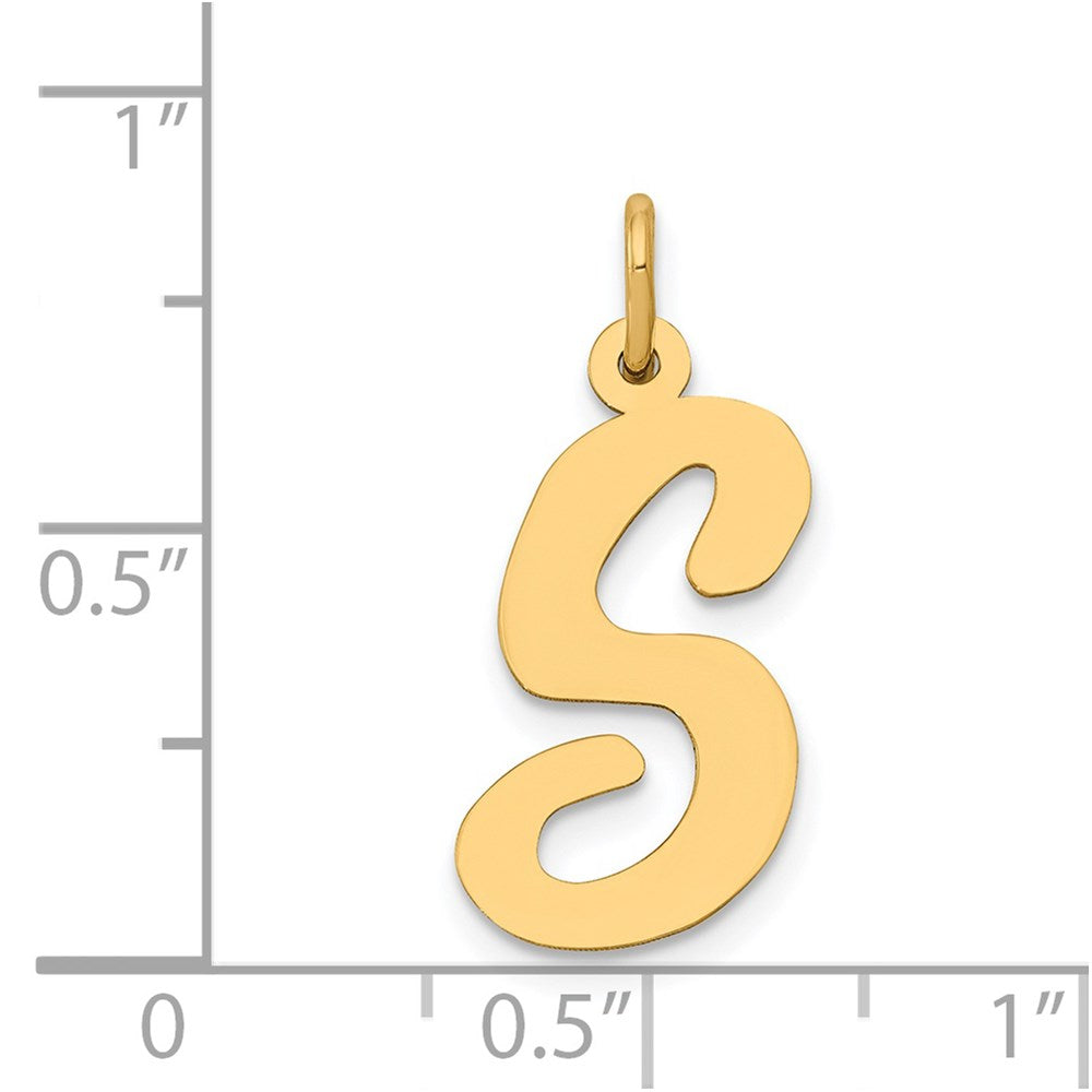 FJC Finejewelers 14 kt Yellow Gold Large Script Letter S Initial Charm