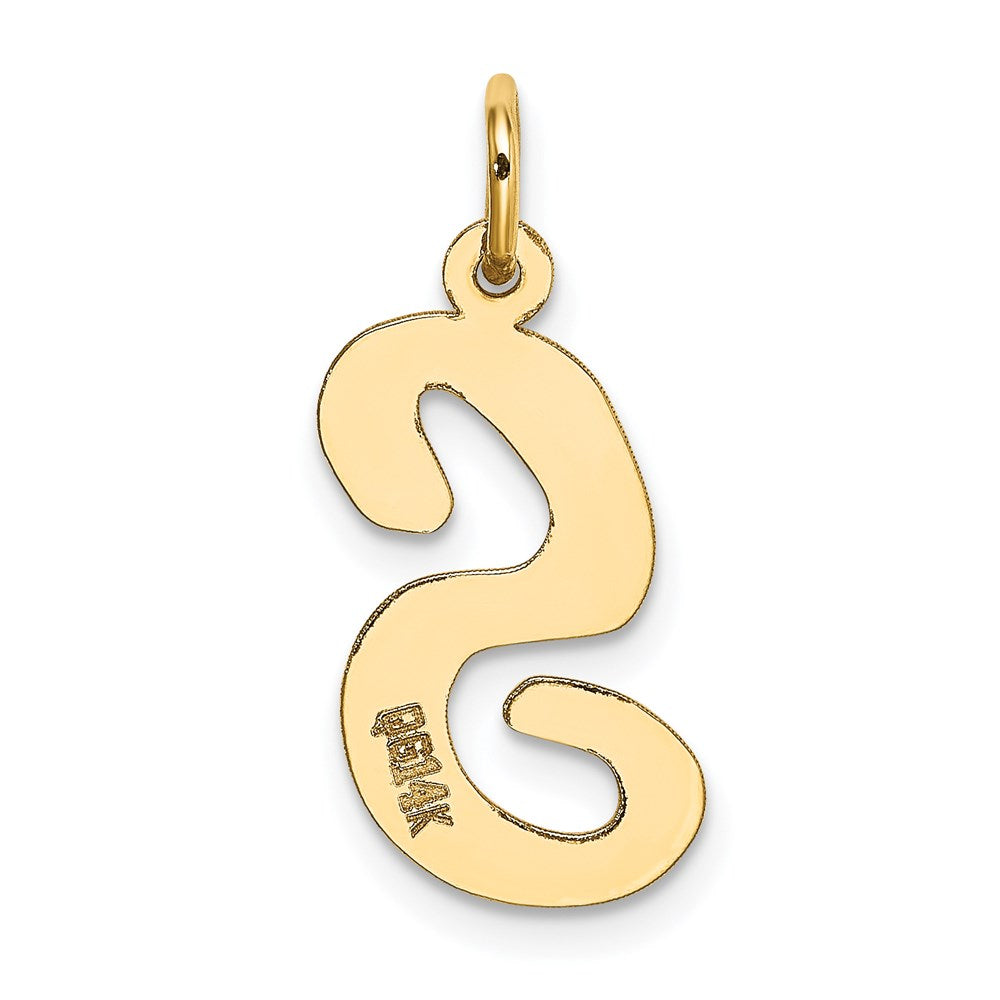 FJC Finejewelers 14 kt Yellow Gold Large Script Letter S Initial Charm