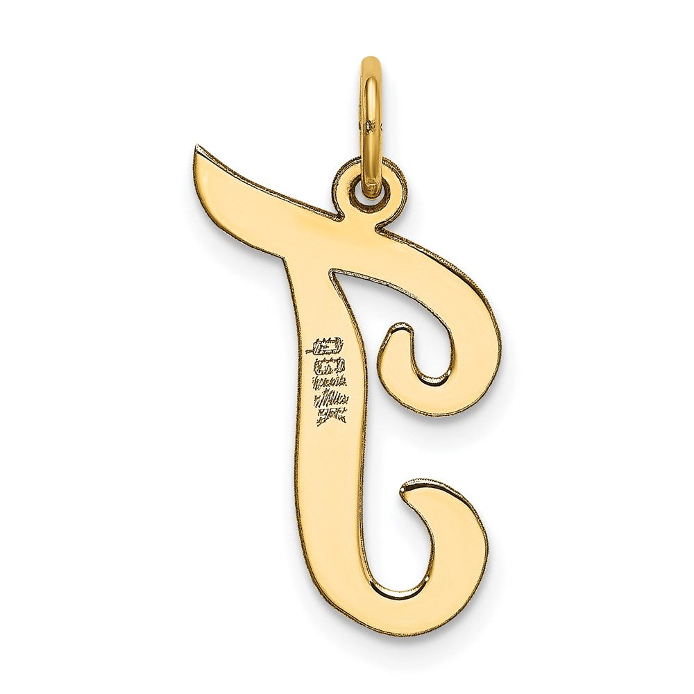 FJC Finejewelers 14 kt Yellow Gold Large Script Letter T Initial Charm
