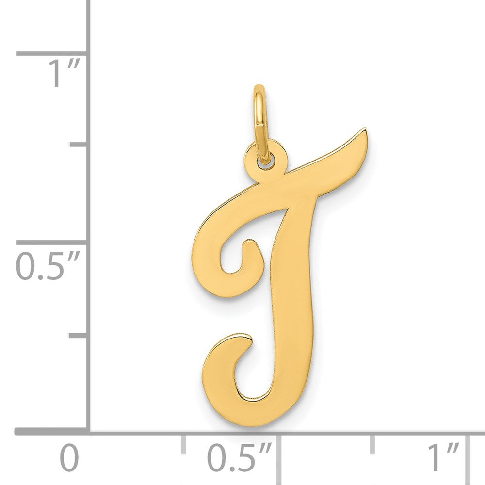 FJC Finejewelers 14 kt Yellow Gold Large Script Letter T Initial Charm