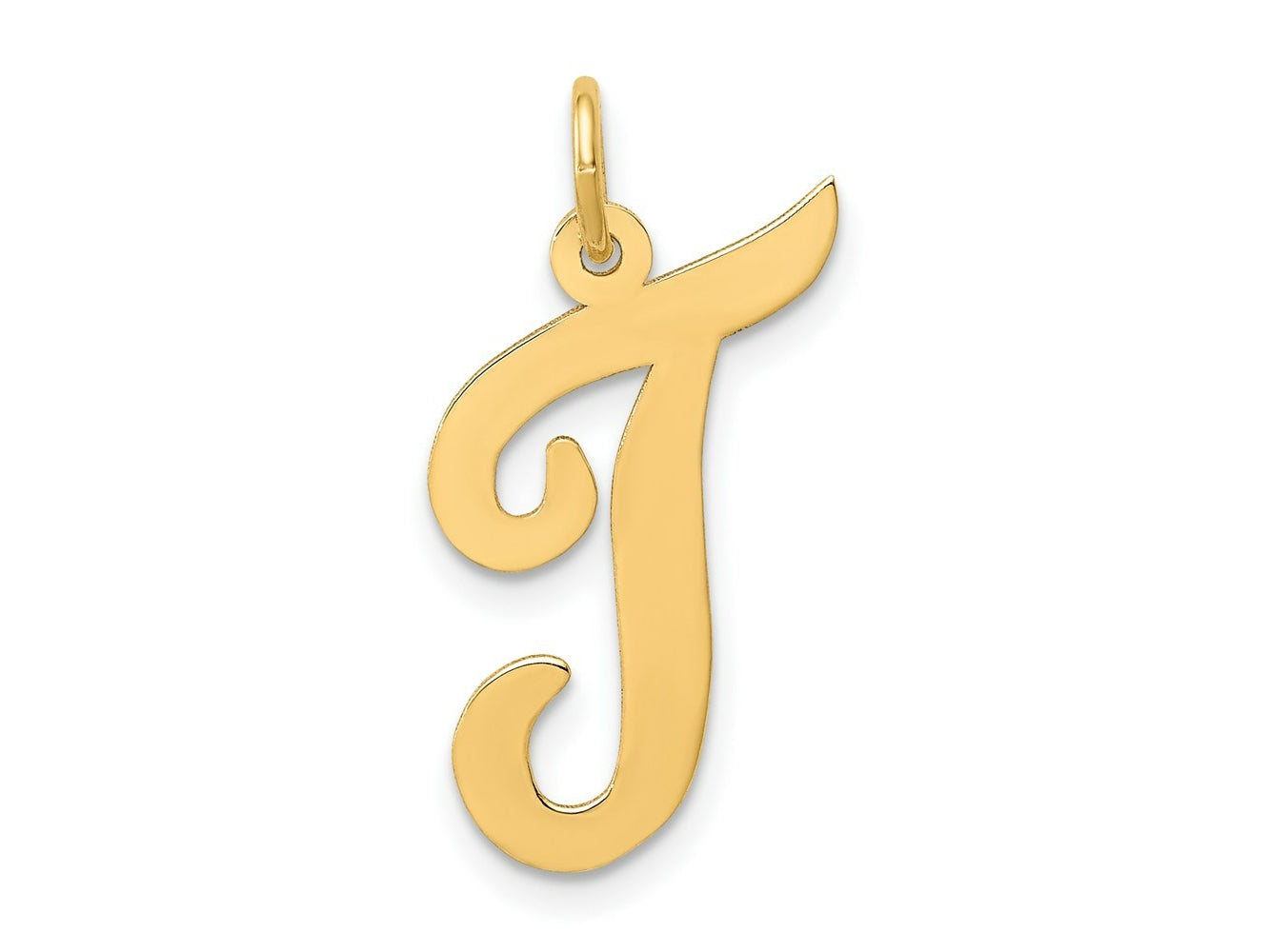 FJC Finejewelers 14 kt Yellow Gold Large Script Letter T Initial Charm