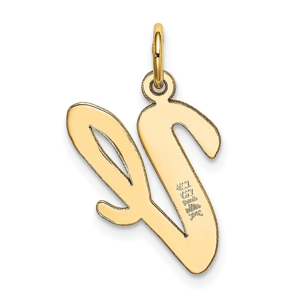 FJC Finejewelers 14 kt Yellow Gold Large Script Letter V Initial Charm