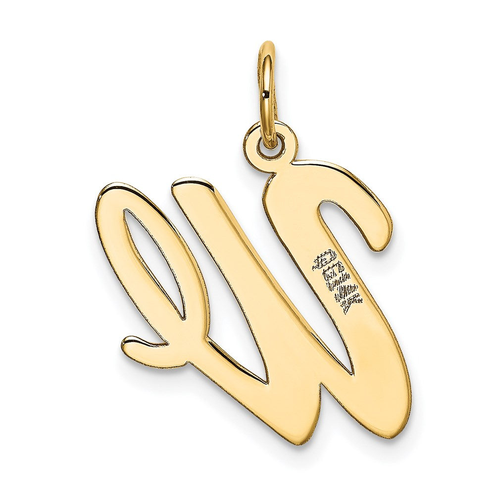 FJC Finejewelers 14 kt Yellow Gold Large Script Letter W Initial Charm