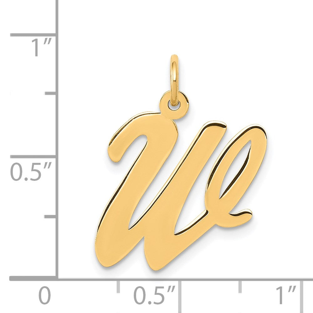 FJC Finejewelers 14 kt Yellow Gold Large Script Letter W Initial Charm
