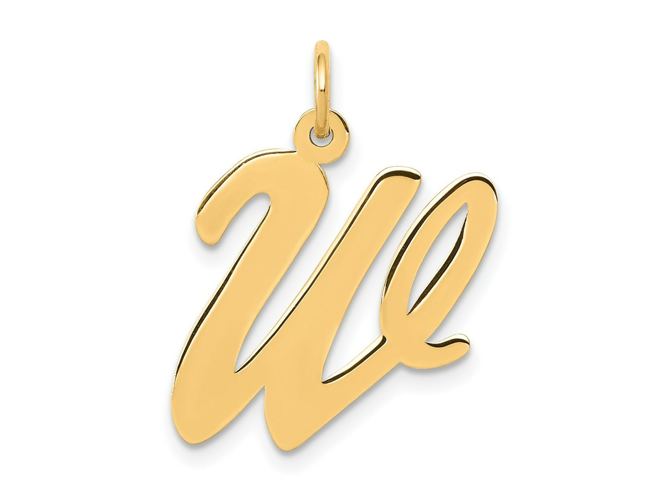 FJC Finejewelers 14 kt Yellow Gold Large Script Letter W Initial Charm