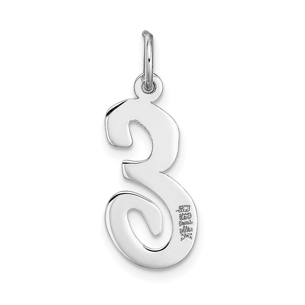 FJC Finejewelers 14 kt White Gold Large Script Letter E Initial Charm